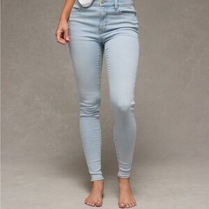 AE Light Blue high rise skinny jegging. Size 000 regular